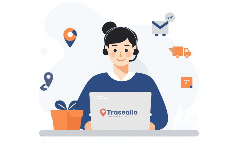 traseallo delivery platform contact illustration